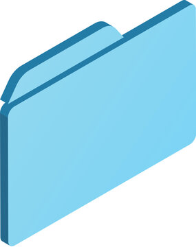 Blue isometric folder