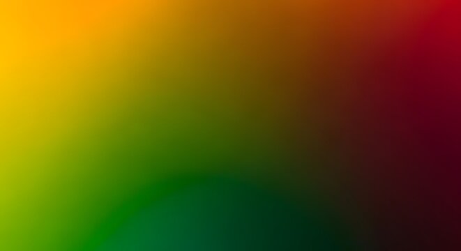 Abstract blurred gradient background with smooth transitions of yellow, green, and deep red colors