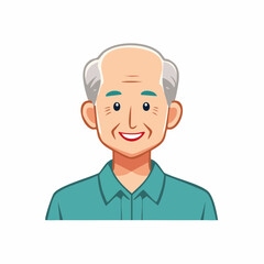 Fototapeta premium Cartoon Portrait of a Smiling Elderly Man