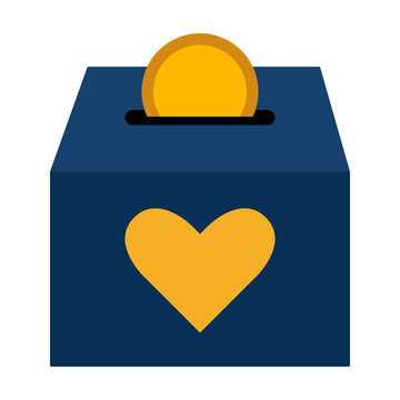 Donation box representing zakat and charity. A modern flat Islamic icon designed in a clean and minimal style.