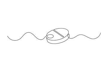 Obraz premium Capsule pill one line art expressing progress toward better health