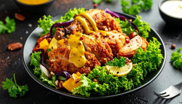 Crunchy Chicken Bowl mit Honig-Senf