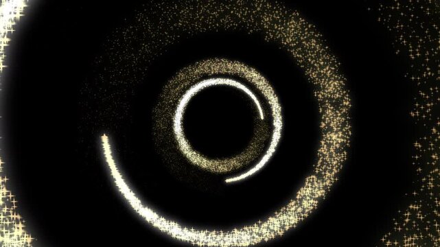 Elegant Gold Glitter Tunnel Circle Loop Animation with Sparkle Particle Motion Effect