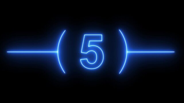 10 to 0 second modern digital countdown timer neon light style on black background, 10 seconds simple countdown timer. Dynamic 10s Countdown Animation Engaging Timer Visuals for Events. 4k video 