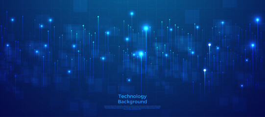Obraz premium Abstract Futuristic Data Energy Sphere Technology Background with Digital Network and Cyber Particles