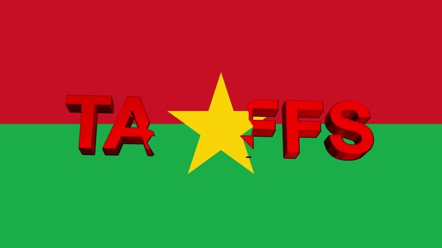 Burkina Faso Flag with Graphic: A vibrant graphic design that encapsulates the essence of Burkina Faso's identity, this image showcases the nation's flag, and patriotic symbols