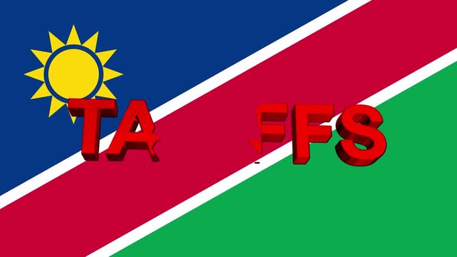Namibia Flag and Text: An abstract composition featuring the national flag of Namibia with overlaid text.