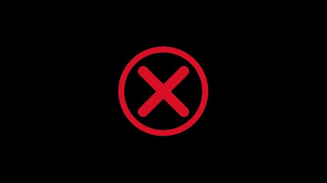 Animated red circle with lines radiating outward on black background motion graphics element