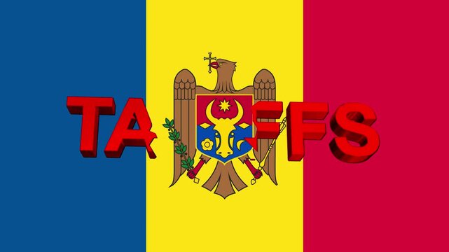Moldova Flag with TAFFS text: The Moldovan flag, a vibrant emblem of national identity, boldly displays the country's colors alongside the word TAFFS, representing a conceptual message.