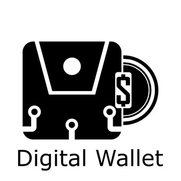 Modern digital wallet icon representing mobile payments, e-wallet systems, and fintech transactions