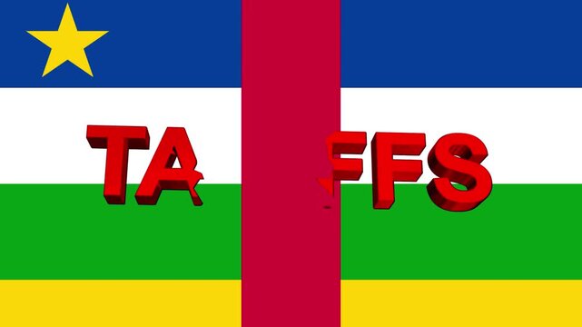 Central African Republic Flag and Text: An abstract representation of the Central African Republic flag, featuring a vibrant blend of colors and the letters TA and FFS.
