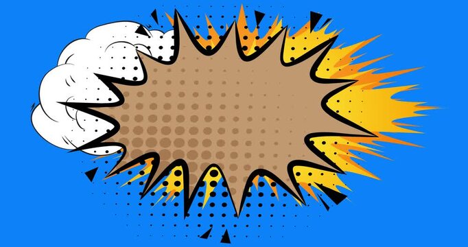 Cartoon background animation, comic book backdrop video. Retro comics pop art design.