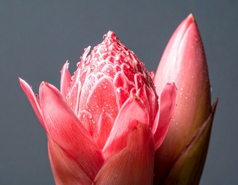 Fresh pink Bunga Kantan bud used for Laksa and Malay cooking