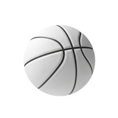 Fototapeta premium Professional White Basketball with Black Seams Isolated on White Background