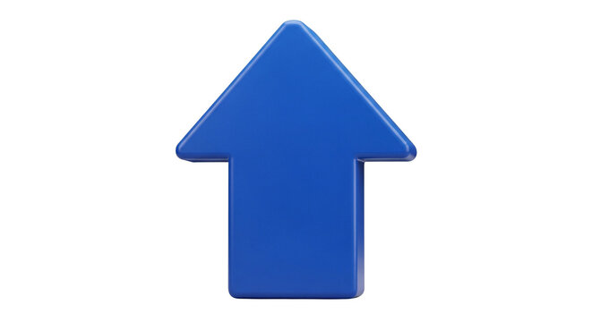 A large blue upward arrow icon pointing upwards on transparent background