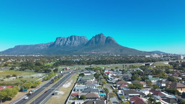 Cape Town aerial shot taken from Southern Suburbs.