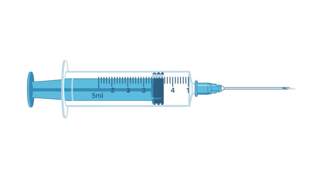 Medical syringe illustration on white background for healthcare concepts