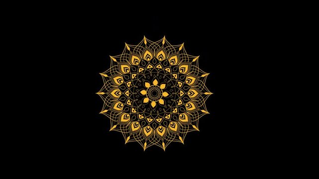 Decorative Mandala Circle Frame with Copy Space Alpha Loop