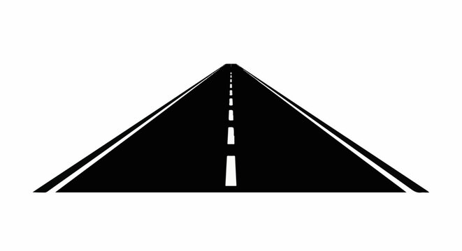 A black asphalt road with white dashed lines receding into the distance