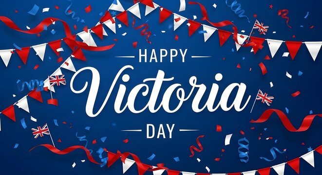 Happy victoria day fireworks digital illustration