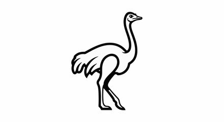 Fototapeta premium A minimalist black and white illustration of an ostrich standing
