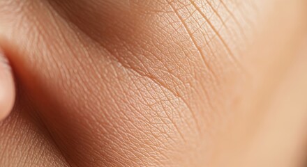 Fototapeta premium Fine lines and delicate textures on mature skin display a gentle blur of features, illustrating the passage of time through soft focus, soft-focus, authentic, edges
