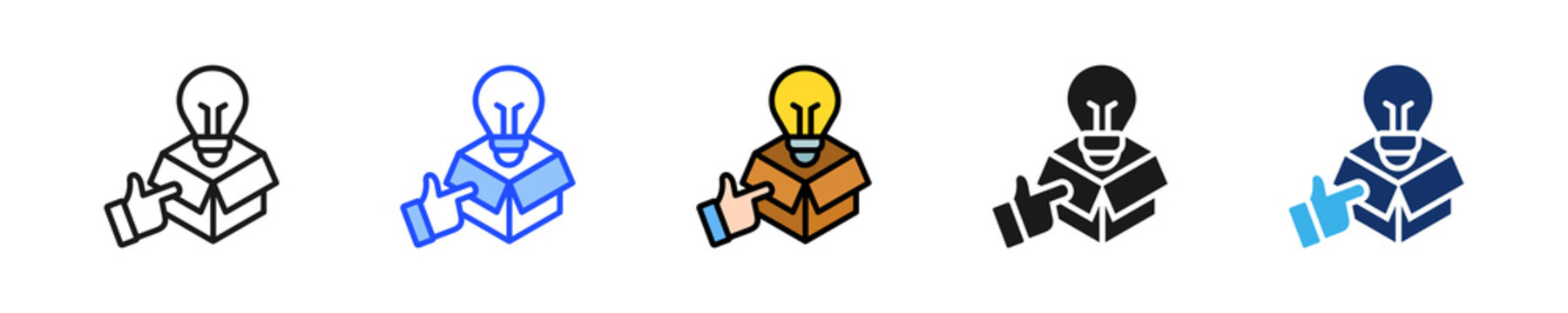 Prototype Idea Icon Collection With Multiple Styles
