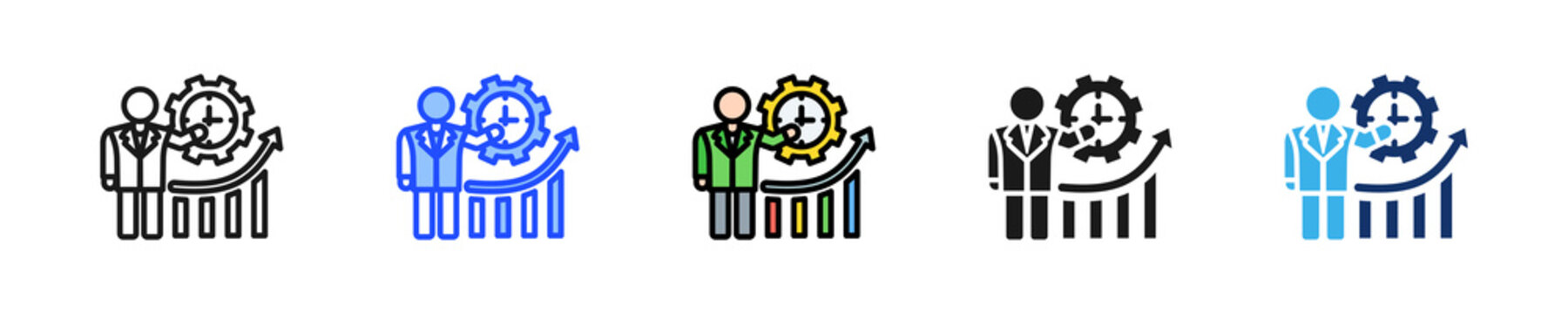 Time Optimization Icon Collection With Multiple Styles