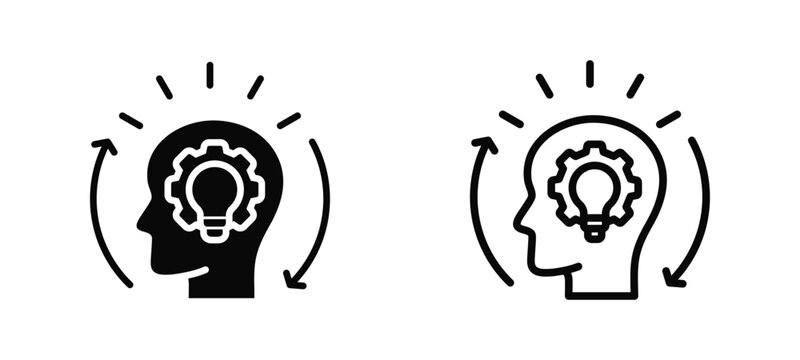 Innovation Mindset Simple and clear vector icon multi style outline and glyph