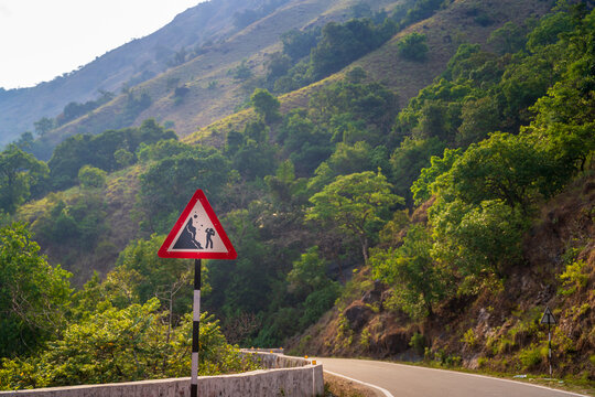 Warning Falling Rock Sign sign board
