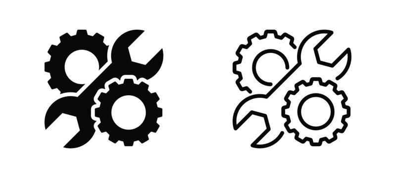 Mechanical Engineering Simple and clear vector icon multi style outline and glyph