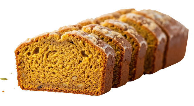 Sliced Loaf of Pumpkin Bread.