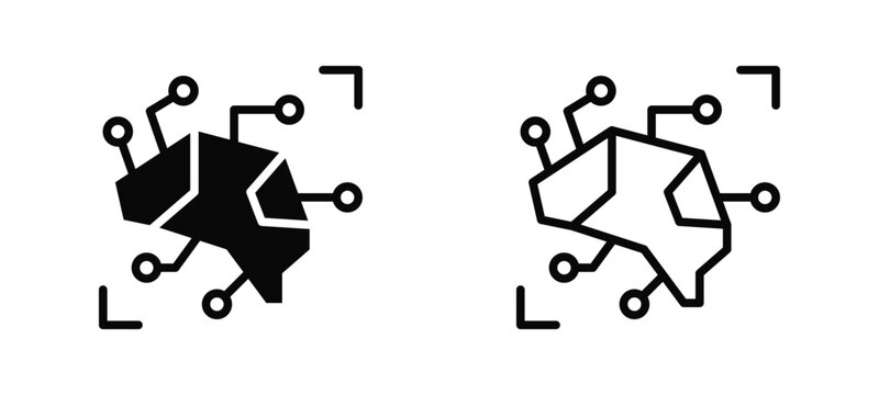 Machine Intelligence Simple and clear vector icon multi style outline and glyph