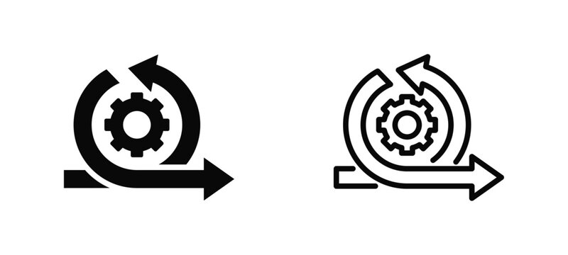 Iterative Development Simple and clear vector icon multi style outline and glyph