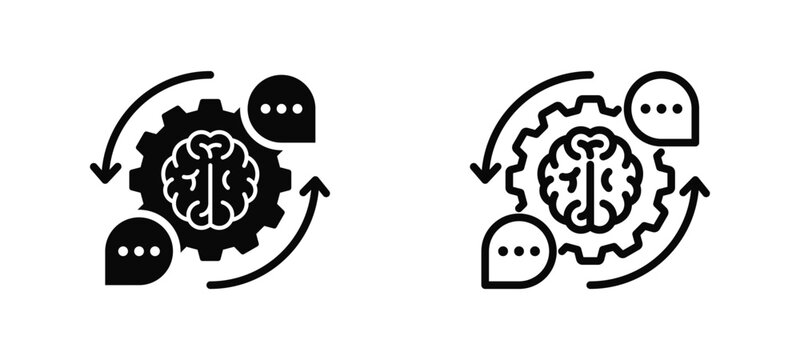 Computational Linguistics Simple and clear vector icon multi style outline and glyph