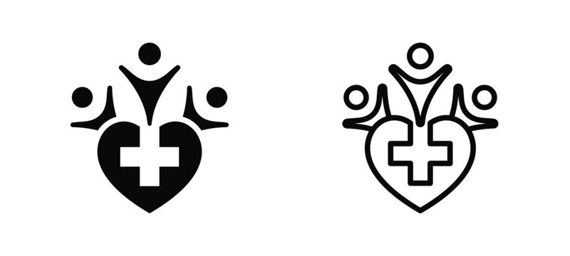 Community Health Simple and clear vector icon multi style outline and glyph