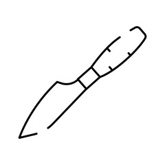 Fototapeta premium Chef knife representing cooking, culinary preparation, and kitchen equipment, designed as a simple outline vector offering a minimalist and modern icon