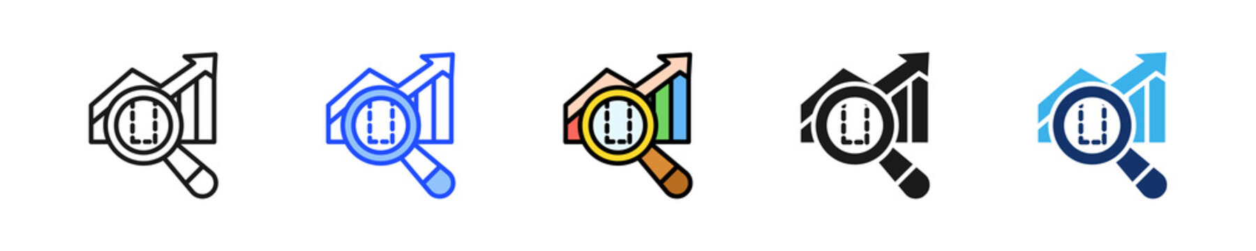 Gap Analysis Icon Collection With Multiple Styles