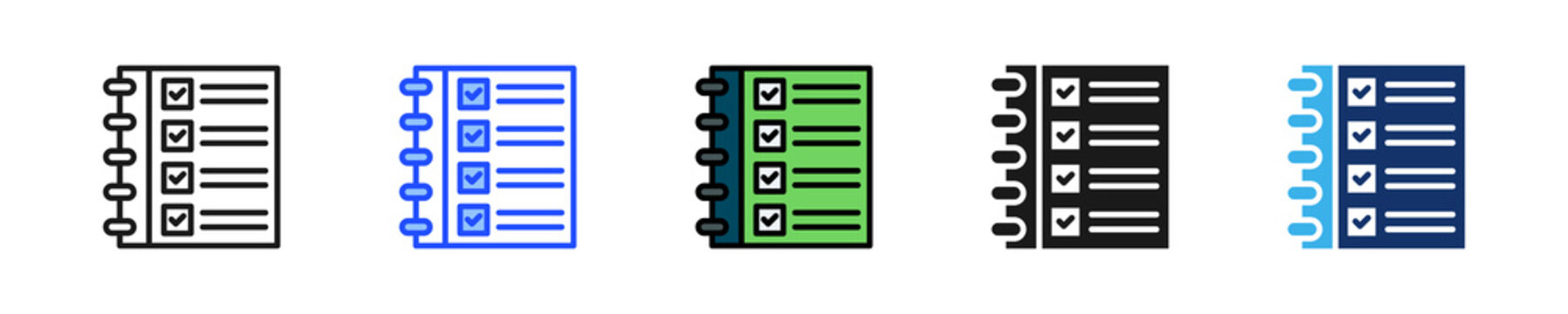 Action Items Icon Collection With Multiple Styles