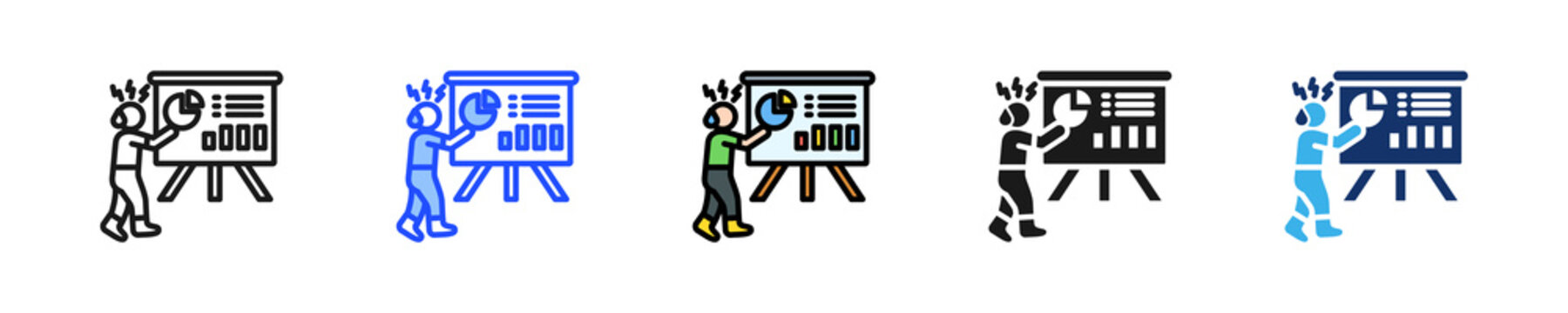 Performance Anxiety Icon Collection With Multiple Styles