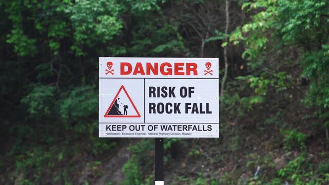Warning Falling Rock Sign sign board