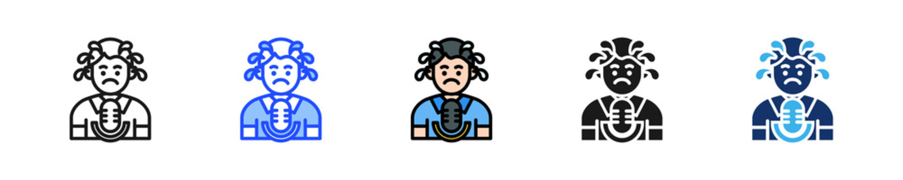 Public Speaking Fear Icon Collection With Multiple Styles