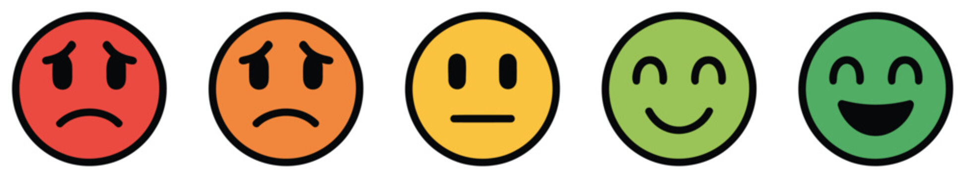 Customer rating emoji icon, consumer satisfaction level concept vector illustration