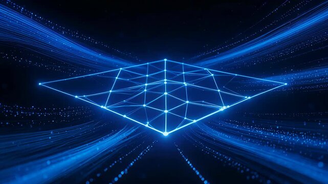 Abstract digital network with glowing lines