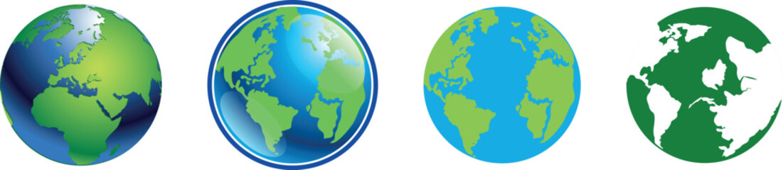 Obraz premium vector illustration of an earth, earth variation, green earth, earth