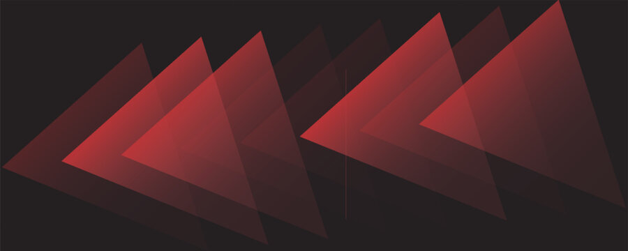 3D red abstract background overlap layer on dark space with glowing arrows effect decoration. Modern graphic design element cutout shape style concept for web banner, flyer, card, or brochure cover