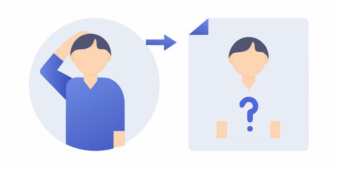 Fototapeta premium person thinking about problem solving with question mark