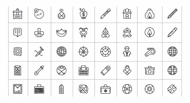 Collection of various business icons.