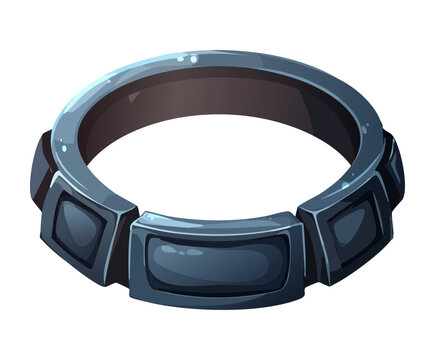 Black tactical belt with round silver buckles for modern soldier character equipment and action game inventory accessory design for mobile apps