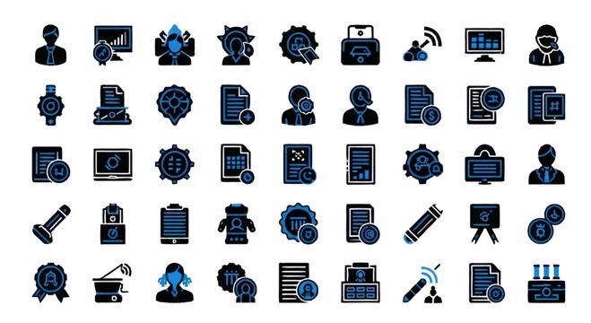 Business icons for technology and office.